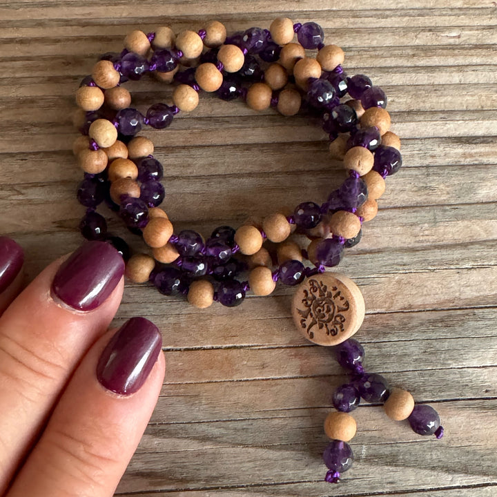 Mala online im Shop kaufe Amethyst fac. mit Sandelholz