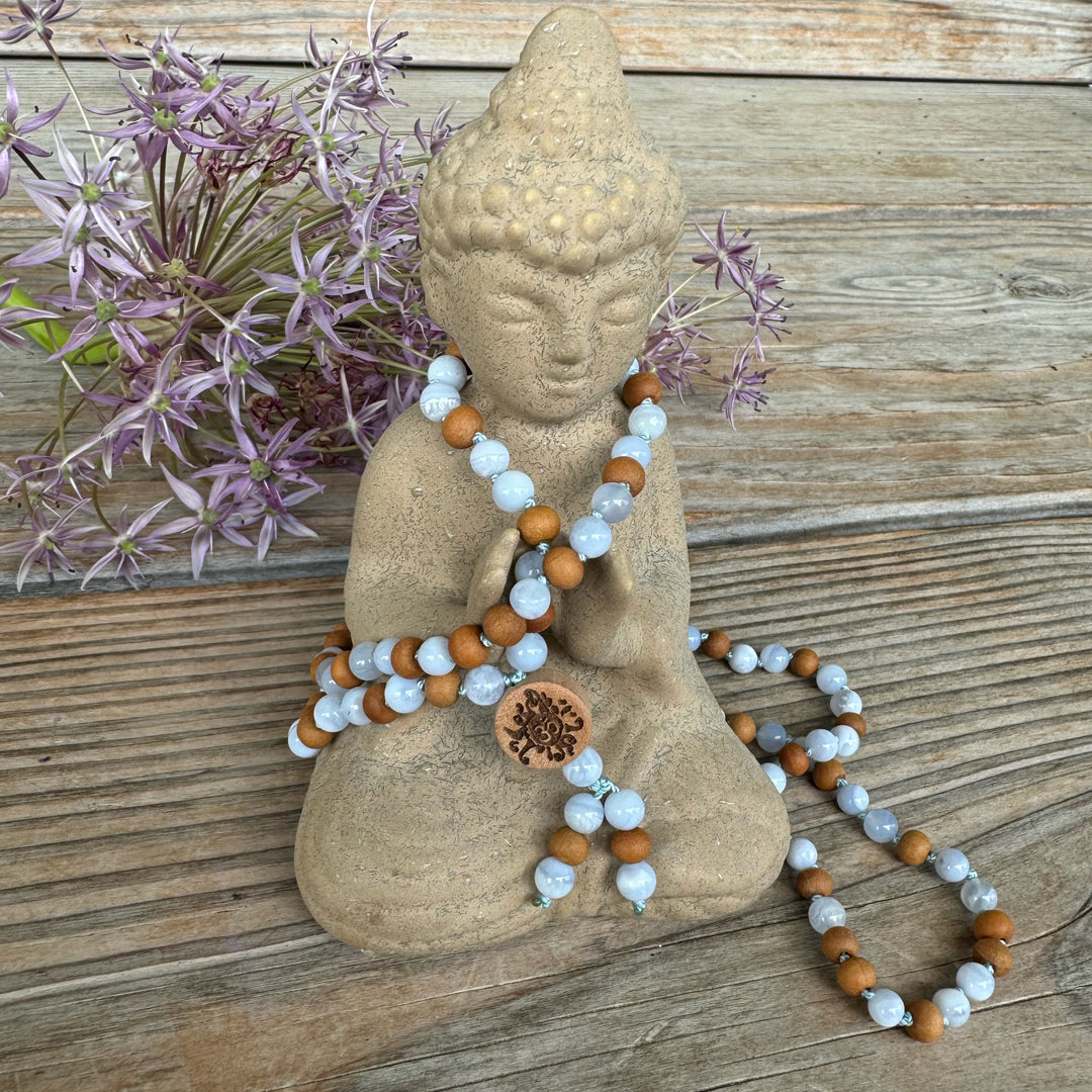 33#108 Mala Chalcedon und Sandelholz | 6 mm