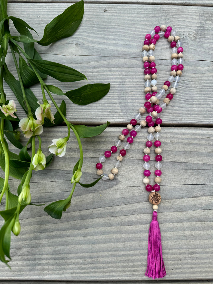 Mala online kaufen Achat pink und weiß mit Tulsi